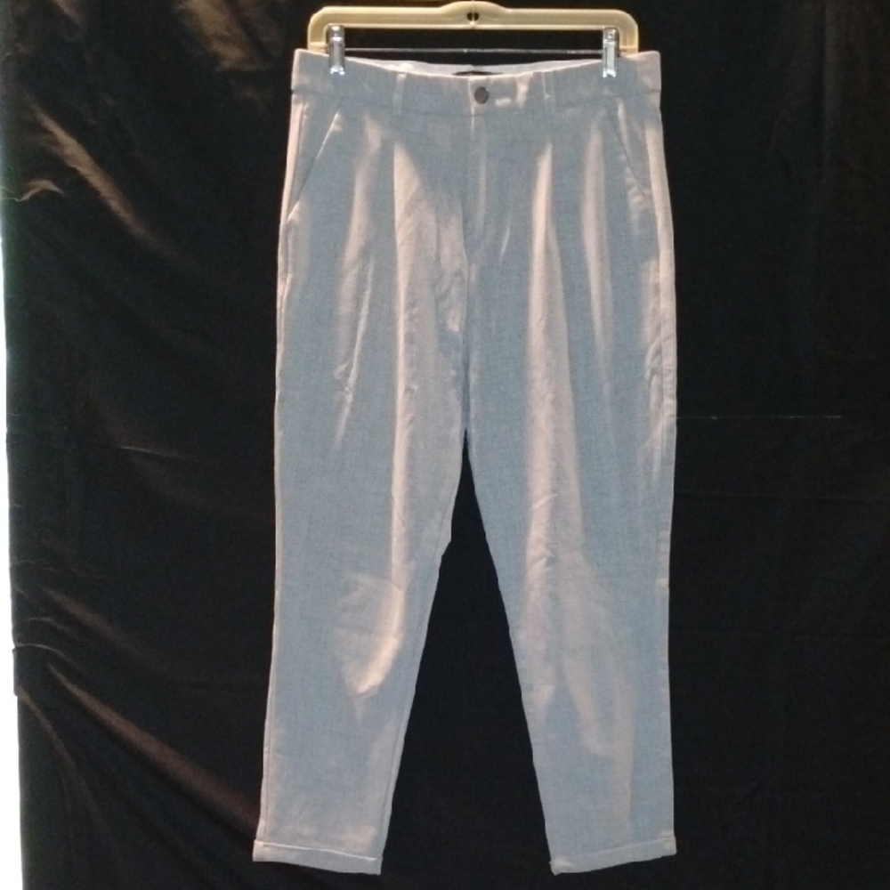 Men's Classic Light Gray Slim Cropped Trousers Sz 30
